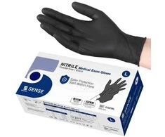 Nitrilinės pirštinės be pudros juodos Selefa Nitrile Medical Exam Gloves Powder-Free Juodas L 200vnt.