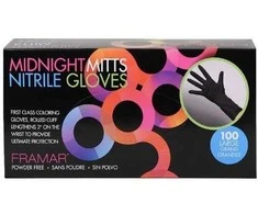 Nitrilinės pirštinės be pudros, juodos Framar Midnight Mitts Nitrile Gloves L 100vnt