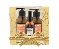Nepaklusnių plaukų priežiūros rinkinys Rica Natura'rt Frizz Control Šampūnas&amp;Conditioner&amp;maitininantis Oil 250x250x100ml