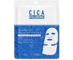 Mitomo Veido ir kaklo kaukė su hialuronu CICA 3X HYALURONIC Face and Neck Mask 33g