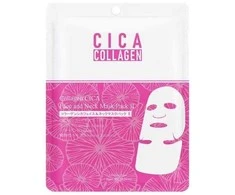 Mitomo Veido ir kaklo kaukė su kolagenu CICA 2X COLLAGEN Face and Neck Mask 33g
