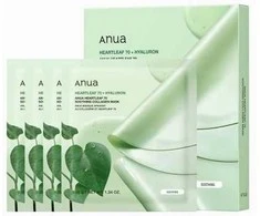 Veido kaukė Anua Heartleaf 70+Hyaluron Soothing Collagen Mask 38 g 4 vnt.