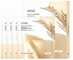Veido kaukė Anua Rice 70+Ceramide Glow Collagen Mask 38 g 4 vnt.