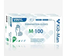 Vinilinės baltos pirštinės Kid-Man M 100 vnt
