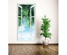 3D lipdukas Langas. Palmės. Vertikalus.