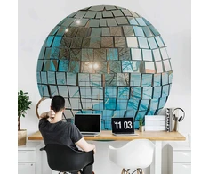Apvalūs fototapetai - Dangaus žydrumo disko rutulys