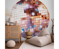 Apvalūs fototapetai - Rožinio aukso disko rutulys