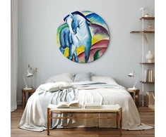 Apvalus paveikslas ant drobės - Franz Marc Mėlynas žirgas