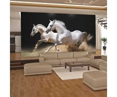 Fototapetai - Smėliu šuoliuojantys žirgai 300x231cm (PASKUTINIS)