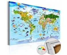Artgeist Kamštinis paveikslas - Children's Map: Colourful Travels