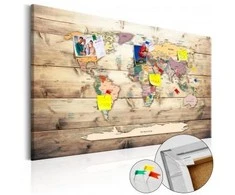 Artgeist Kamštinis paveikslas - World Map: Wooden Oceans