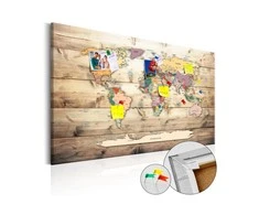 Artgeist Kamštinis paveikslas - World Map: Wooden Oceans