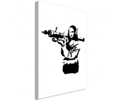 Artgeist Paveikslas - Banksy Mona Lisa with Rocket Launcher (1 Part) Vertical