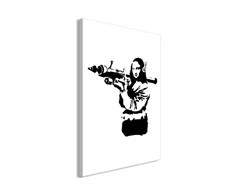 Artgeist Paveikslas - Banksy Mona Lisa with Rocket Launcher (1 Part) Vertical