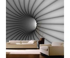 Fototapetai - 3D pilkas tunelis