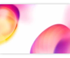 Fototapetai - Abstrakcija ryškios geltonos ir violetinės rožinės formos