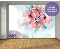 Fototapetai - Akvarele pieštos pavasarinės gėlės