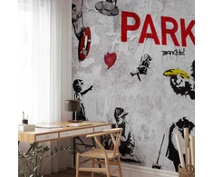Fototapetai - Banksy grafičių įvairovė