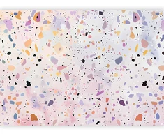 Fototapetai - Konfeti stiliaus terrazzo violetinis rožinis raštas