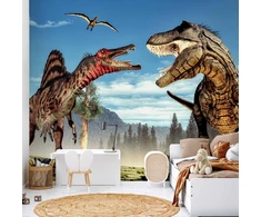 Fototapetai - Kovojantys dinozaurai