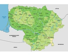 Fototapetai - Lietuvos žemėlapis lietuvių kalba
