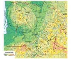 Fototapetai - Lietuvos žemėlapis, reljefinis