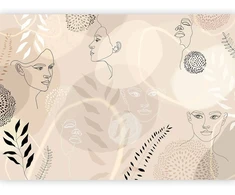 Fototapetai - Linijinė grafika smėlio spalvoje