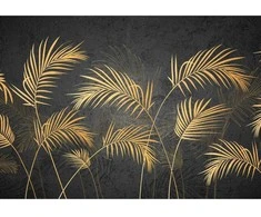 Fototapetai - Modernūs auksiniai palmių lapai