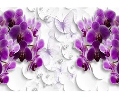 Fototapetai - Orchidėjos ir deimantai