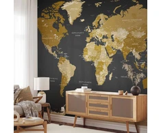Fototapetai - Pasaulio žemėlapis moderni geografija