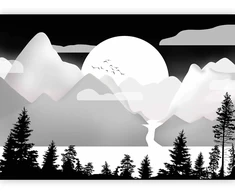 Fototapetai - Peizažas saulėlydyje antras variantas