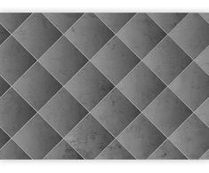 Fototapetai - Pilka simetrija geometrinis betono raštas su baltomis jungtimis