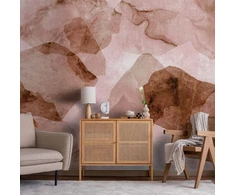 Fototapetai - Rožinis terrazzo minimalistinis marmuro akvarelės fonas