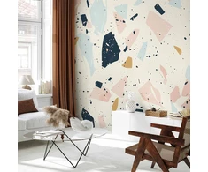 Fototapetai - Terrazzo su dideliais prislopintų spalvų akmenimis
