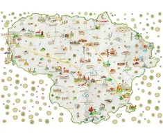 Interjero lipdukas - Lietuvos žemėlapis