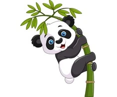 Interjero lipdukas Panda ant bambuko 60x80cm