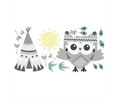 Interjero lipdukas vaikams Pelėda, Tipi palapinė