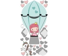 Interjero lipdukas vaikams Princesė ir balionas