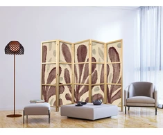 Japoniška kambario pertvara - Banguojantys lapai - Nereguliarios augalų formos Matisse stiliumi