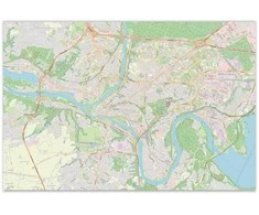 Kamštinis paveikslas - Detalusis Kauno žemėlapis