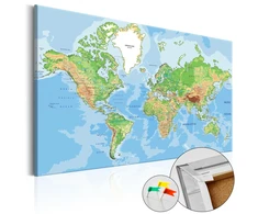 Kamštinis žemėlapis - Pasaulio geografija