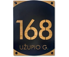 Namo numeris – adreso lentelė Nordis Juoda su ąžuolu