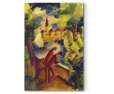 Paveikslas August Macke - Vyrai kelyje prie ežero