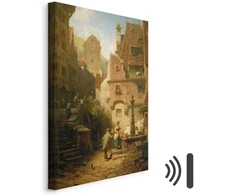 Paveikslas Carl Spitzweg - Geradaris, dovanojantis gėles