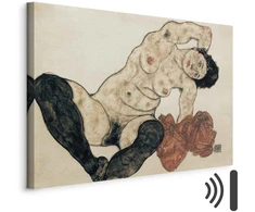 Paveikslas Egon Schiele - Gulintis aktas su geltonu rankšluosčiu