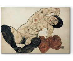 Paveikslas Egon Schiele - Gulintis aktas su geltonu rankšluosčiu