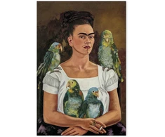 Paveikslas Frida Kahlo - Aš ir mano papūgos