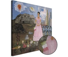 Paveikslas Frida Kahlo - Autoportretas ant Meksikos ir Jungtinių Valstijų sienos