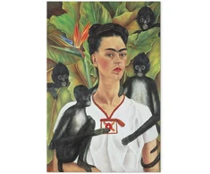 Paveikslas Frida Kahlo - Autoportretas su beždžionėmis