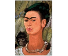 Paveikslas Frida Kahlo - Autoportretas su beždžione